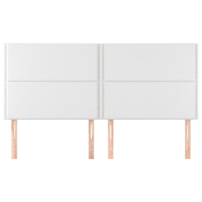 VidaXL Têtes de lit 4 pcs Blanc 100x5x78-88 cm Similicuir3116301