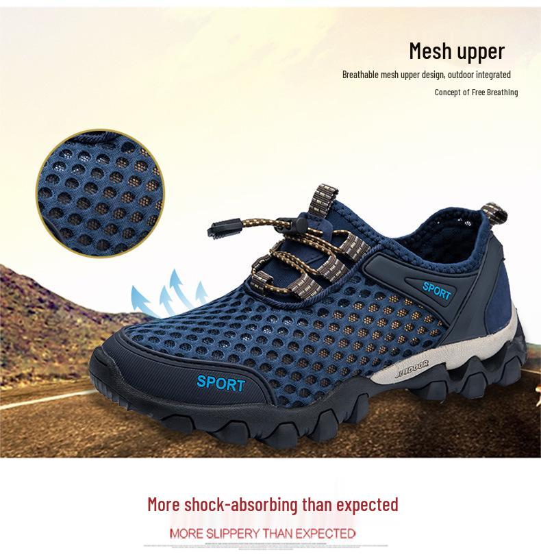 2023 Men's Breathable Mesh Outdoor Hiking Shoes - Round Toe Casual Sports Footwear