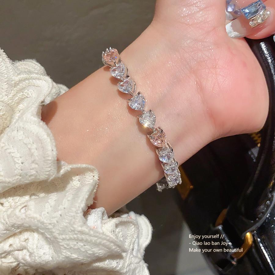 Heart Shape Jewelry Bracelet With Cubic Zirconia For Women Gift