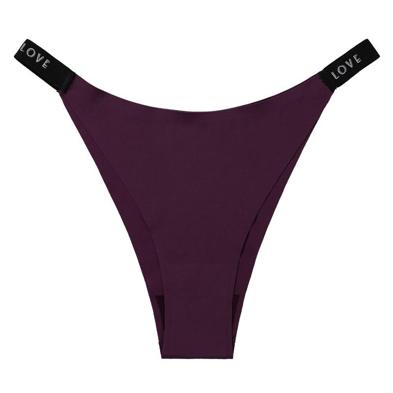 Sports European and American Seamless Underwear Women's Mid-waist Letter-printed Briefs Pure Cotton Crotch Breathable Hip-lifting Fitness Women's 