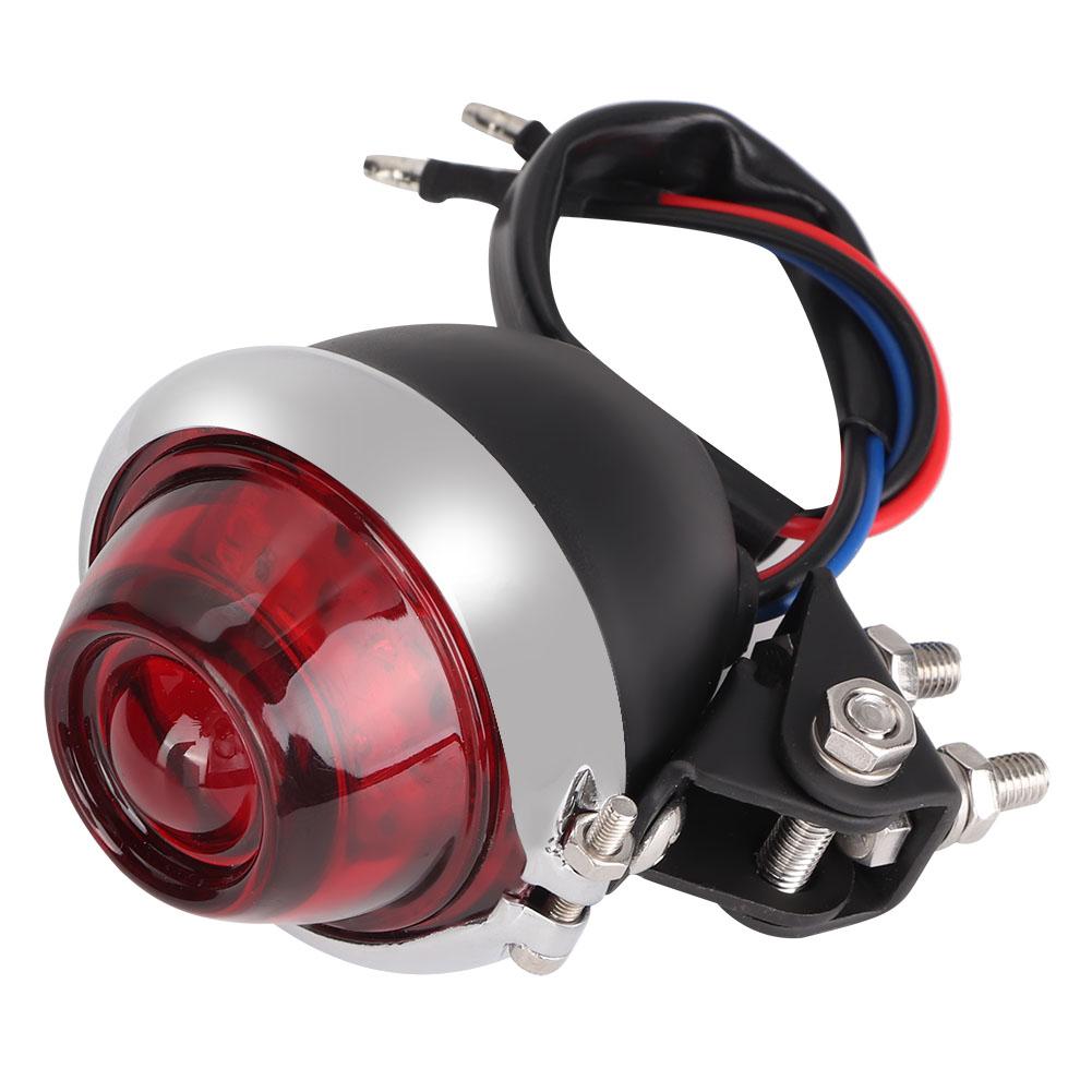 Motorcycle Vintage Convex LED Rear Tail Light Indicator Stop Brake Running Lamp Fit for Honda