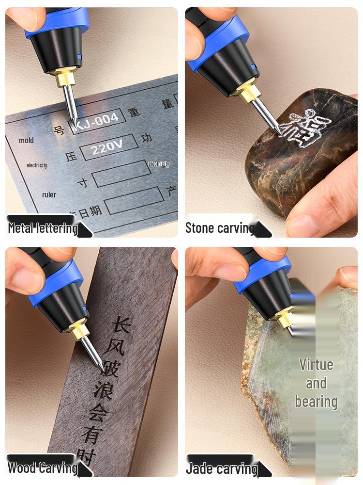 Compact Electric Engraving Pen for Metal, Stone, and Concrete