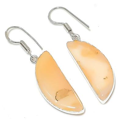 Natürlicher Montana Achat Edelstein Handgefertigter 925 Sterling Silber Ohrring 1.85" R3R16