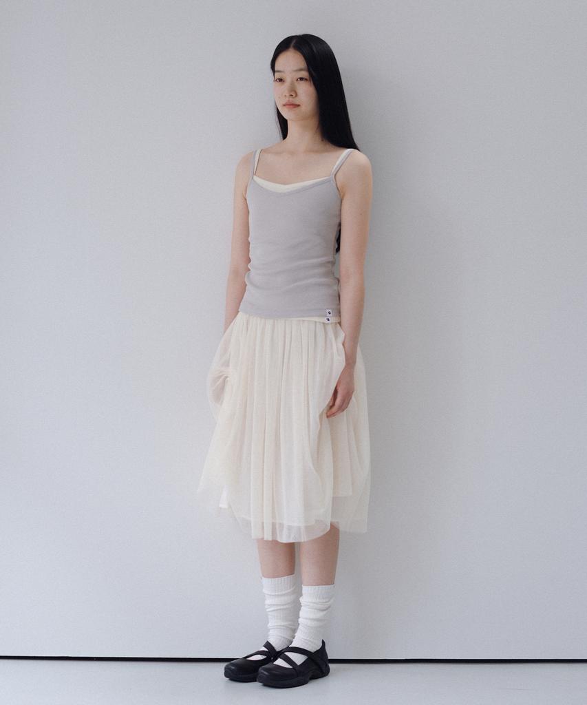 Ohesio Sheer Drape Banding Skirt, Ivory