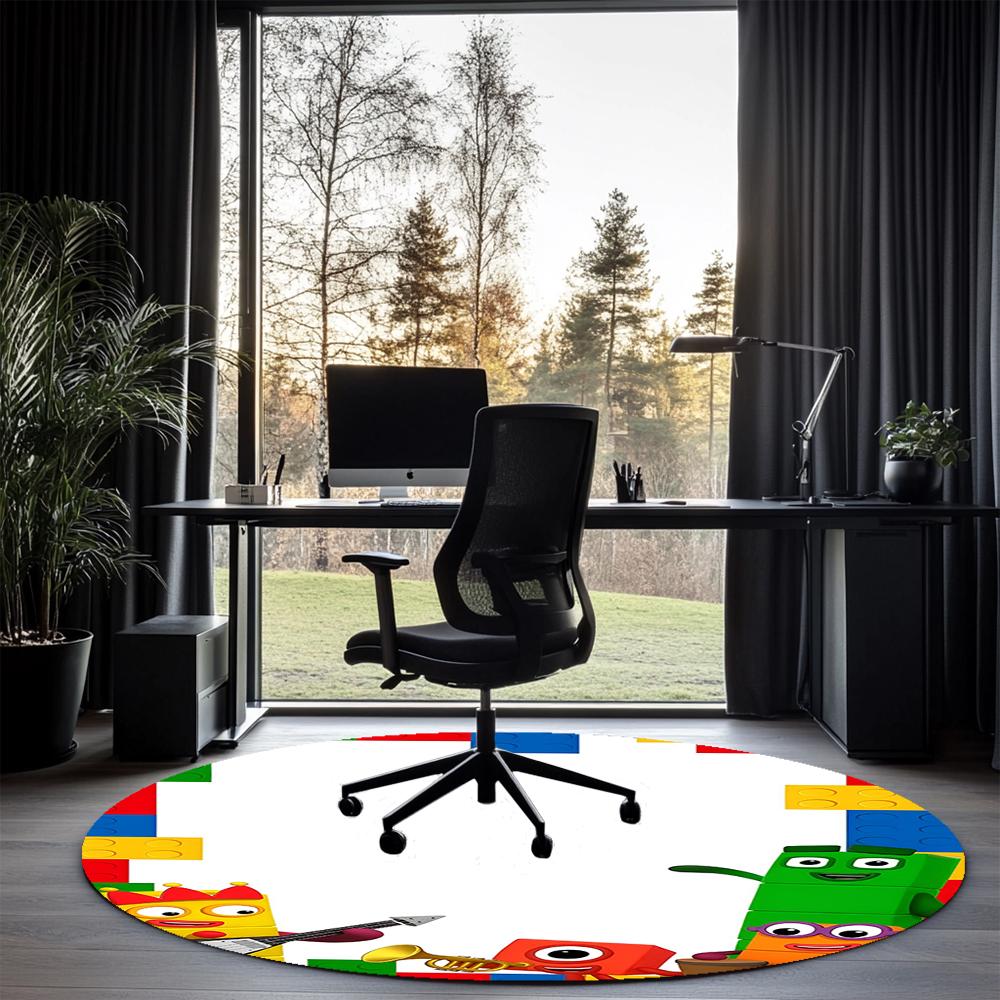 Numberblocks Printed Round Rug Carpet Chair Rug Area Rug Entryway Doormats,for Office Chair Living Room Bedroom Kitchen Room.