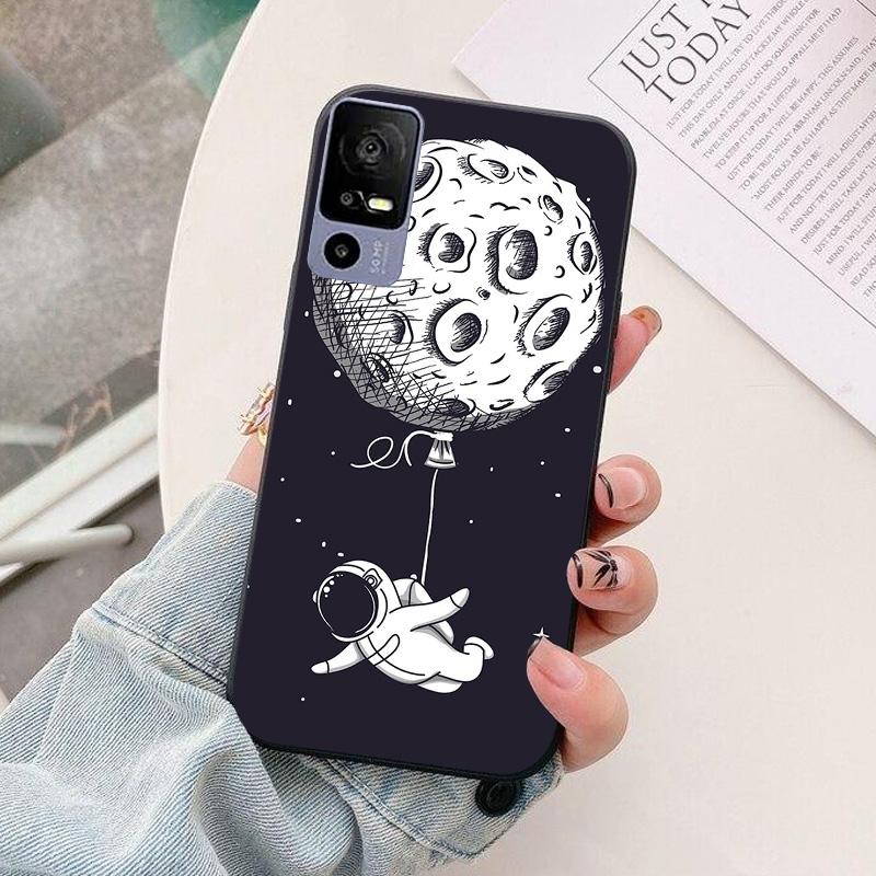For TCL 40 R 5G Phone Case T771K astronaut Silicone Camera Protection Back Cover For TCL 40R 5G T771H Funda Coque TCL40R
