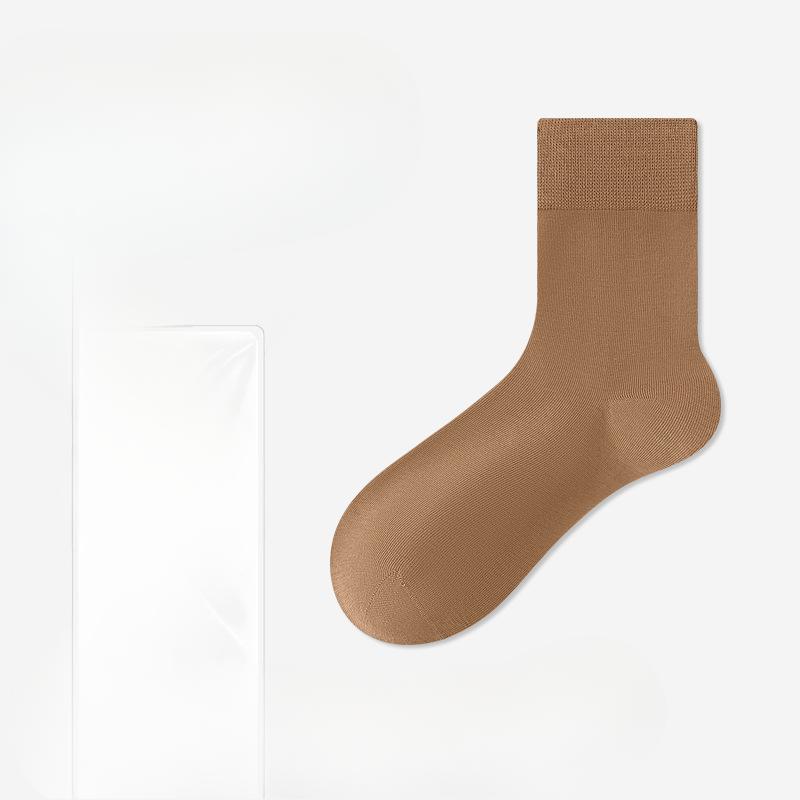 Men's Spring and Autumn Business Pure Color Cotton Deodorant Sweat Absorption Breathable Boneless Tube Socks