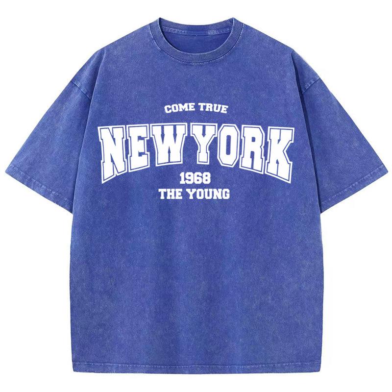 

Летний винтажный топ с круглым вырезом и буквенным принтом, модные повседневные женские футболки из чистого хлопка с короткими рукавами 2XL