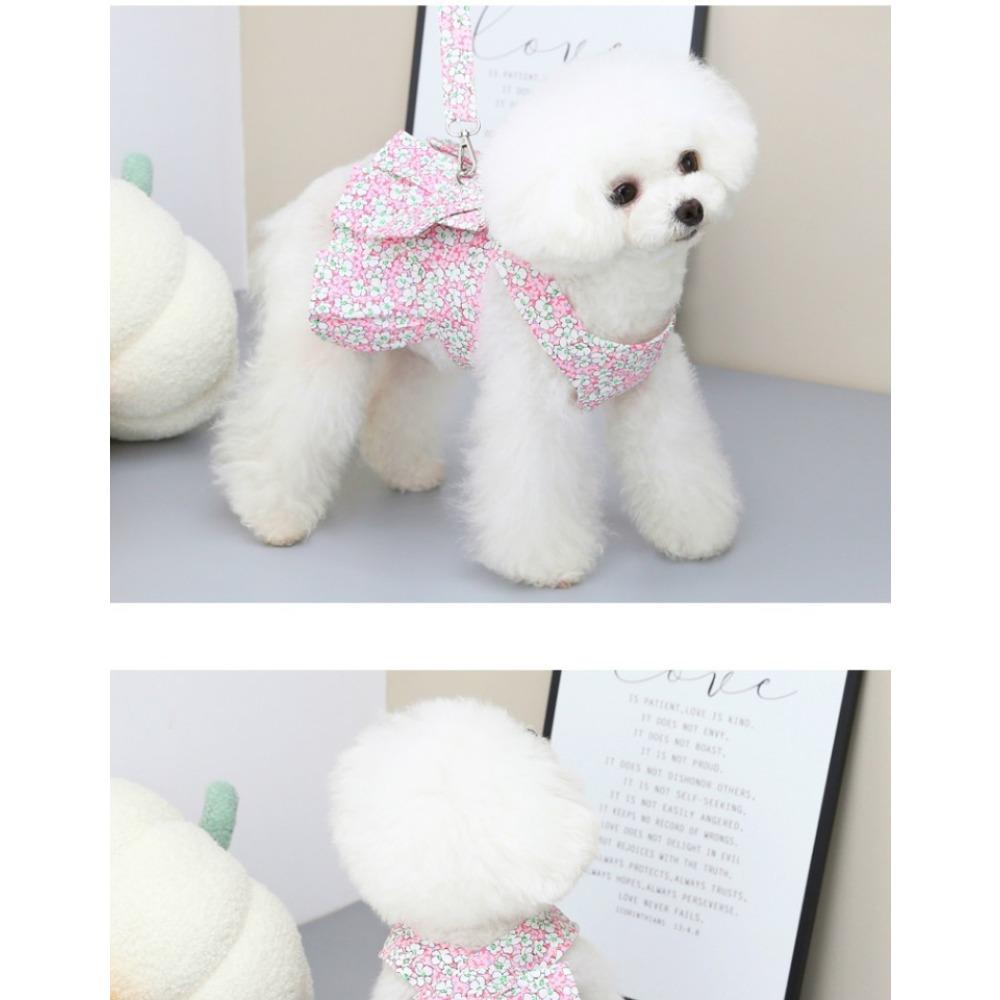 Pet Clothing Dog Leash Clothing Princess Skirt Chest Strap Small Dog Spring Summer