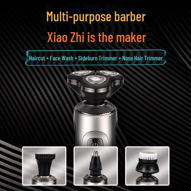 Smart LCD Electric Shaver, Washable Rotary 3-Blade Head, 360° Coverage, USB Charging