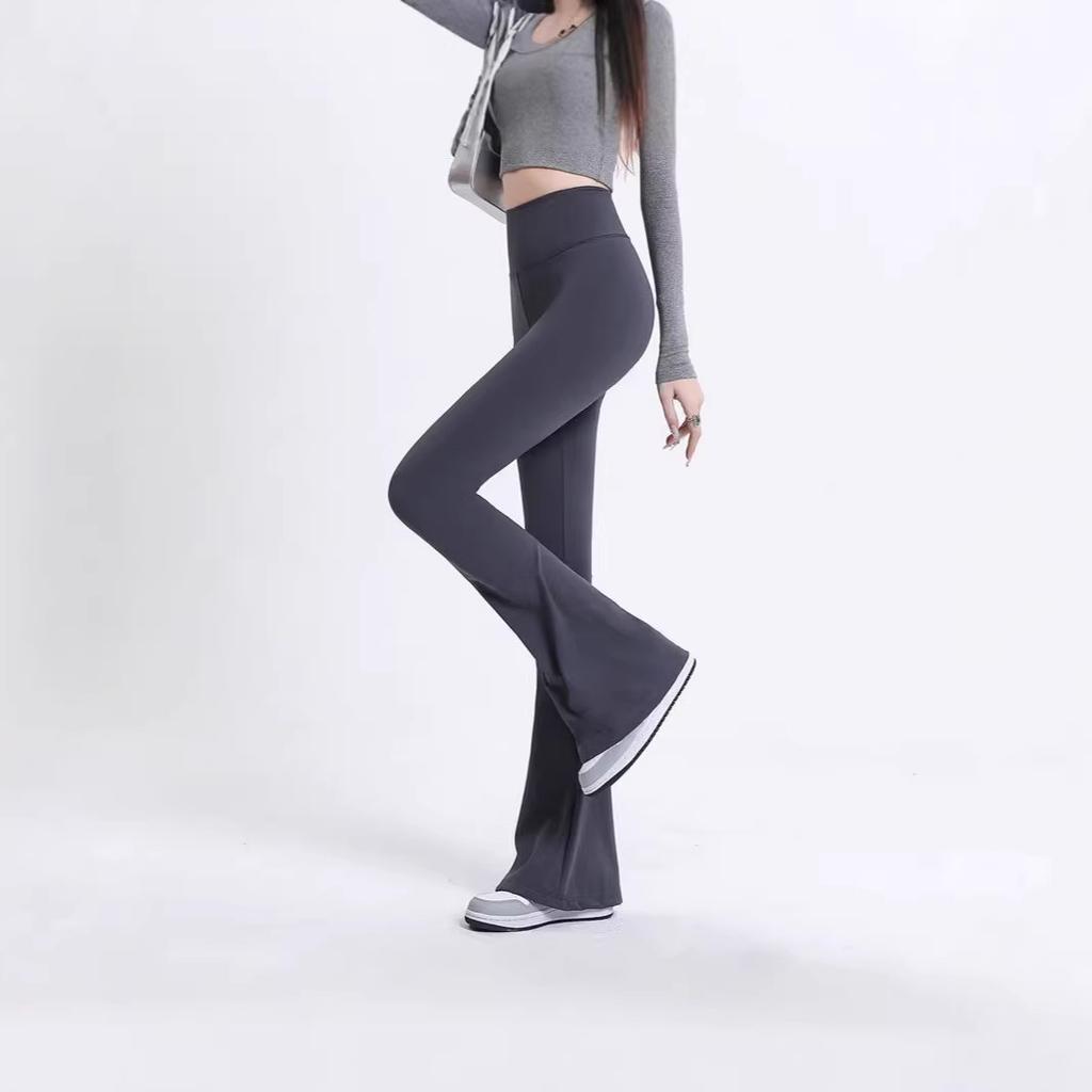Women's High Waist Flare Pants Slim Fit Micro Flared Yoga Pants Casual Shark Pants