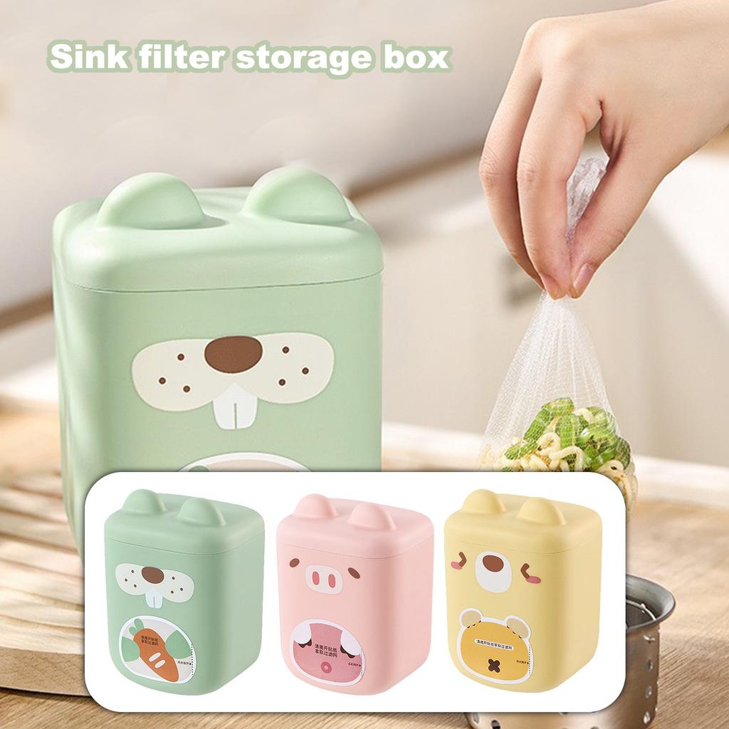 Kitchen Sink Filter Disposable Extraction Sink Filter Storage Box,Household Wall Mounted Cute Drawer Box