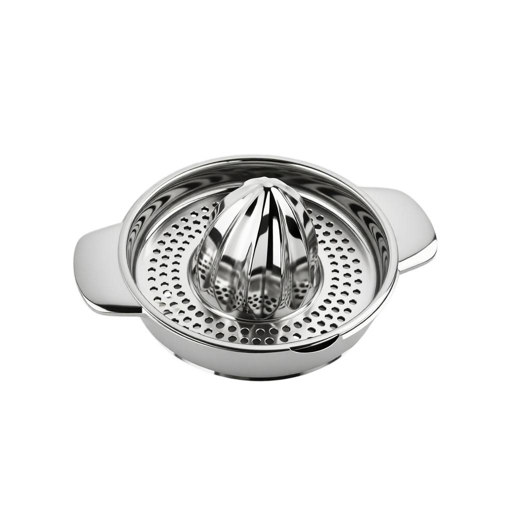 Manual Citrus Juicer Stainless Steel Handheld Lemon Orange Juicer Portable Fruit Squeezer Kitchen Tool with Handle and Strainer