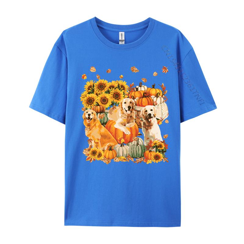 Dog Golden Retriever Autumn Vintage T Shirt Cotton Tops Shirts for Adult Japan Style Plain T Shirts Wholesale