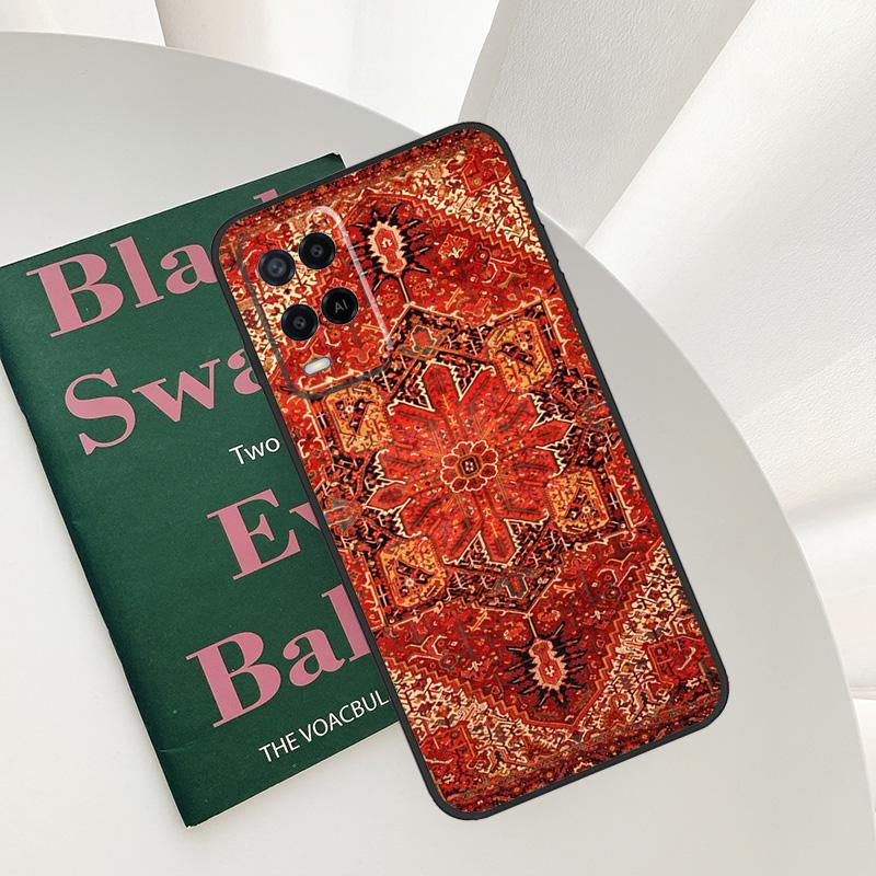 Persian Carpet Floral Pattern Case For Oppo A96 A76 A16 A15 A17 A52 A72 A54S A57S A58 A78 A98 A57 A77 A54 A74 A94 Cover