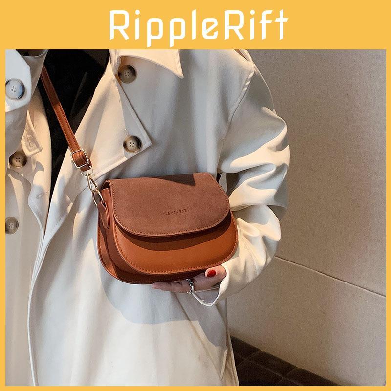 Vintage Chic Saddle Bag For Women Stylish Casual Crossbody Purse In Black Brown And Gray