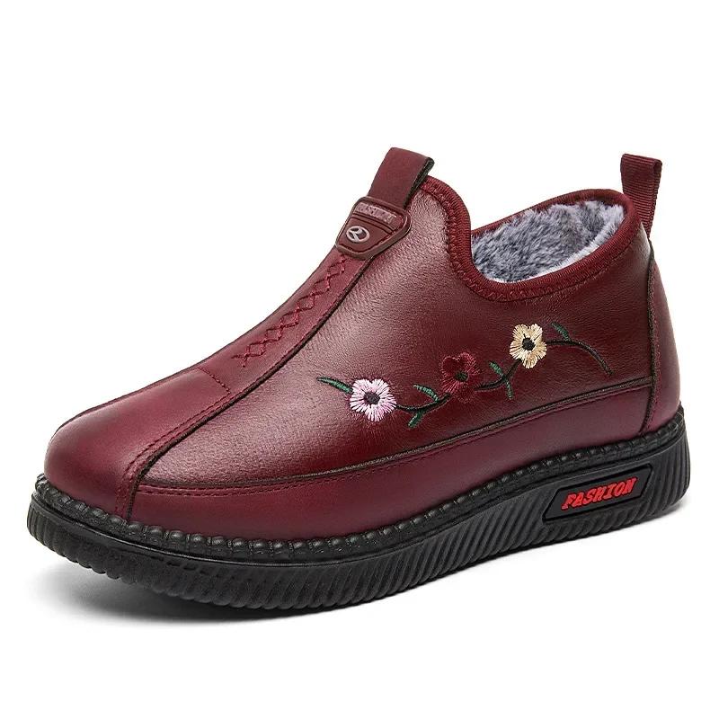 Women Winter Warm Fur Plush Shoes for Women Slip on Lightweight Winter Cotton Shoes Female Flat Soft Cotton Shoes  Mujer 36