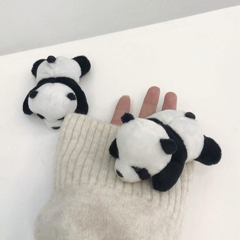 10Cm Cartoon Plush Panda Three-Dimensional Panda Brooch Plush Doll Toy Ins Panda Jewelry School Bag Pendant Children’S Gift