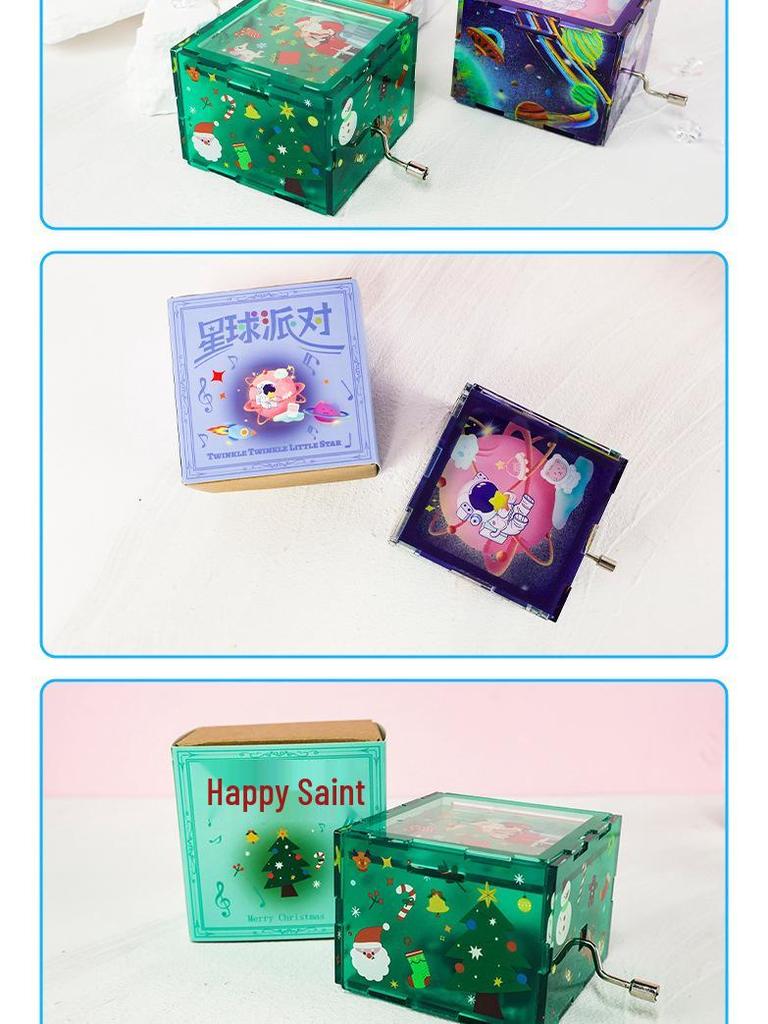 Individuelle Acryl-Handkurbel-Spieluhr - Kreatives DIY Handgemachtes Ornament Geschenk für Kindergeburtstage & Neujahr