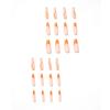 Warm Color Wavy Stripe French Wearing Nail Orange Manicure Fake Nail Glitter Wearing Nail Piece
