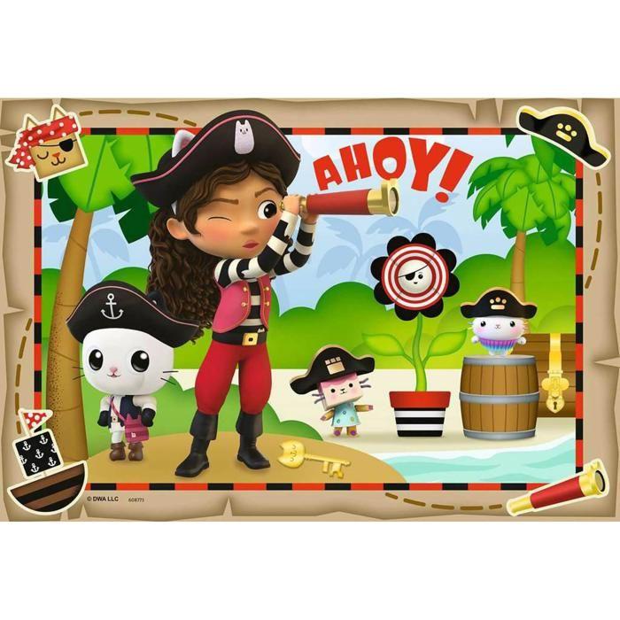 Puzzles 2 x 24 pièces : La fête des pirates, Gabby's Dollhouse