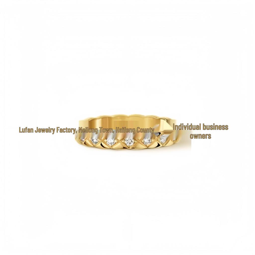 CNC Coco Style V Gold Rhombus Diamond Inlaid 18k Rose Gold Couple Rings
