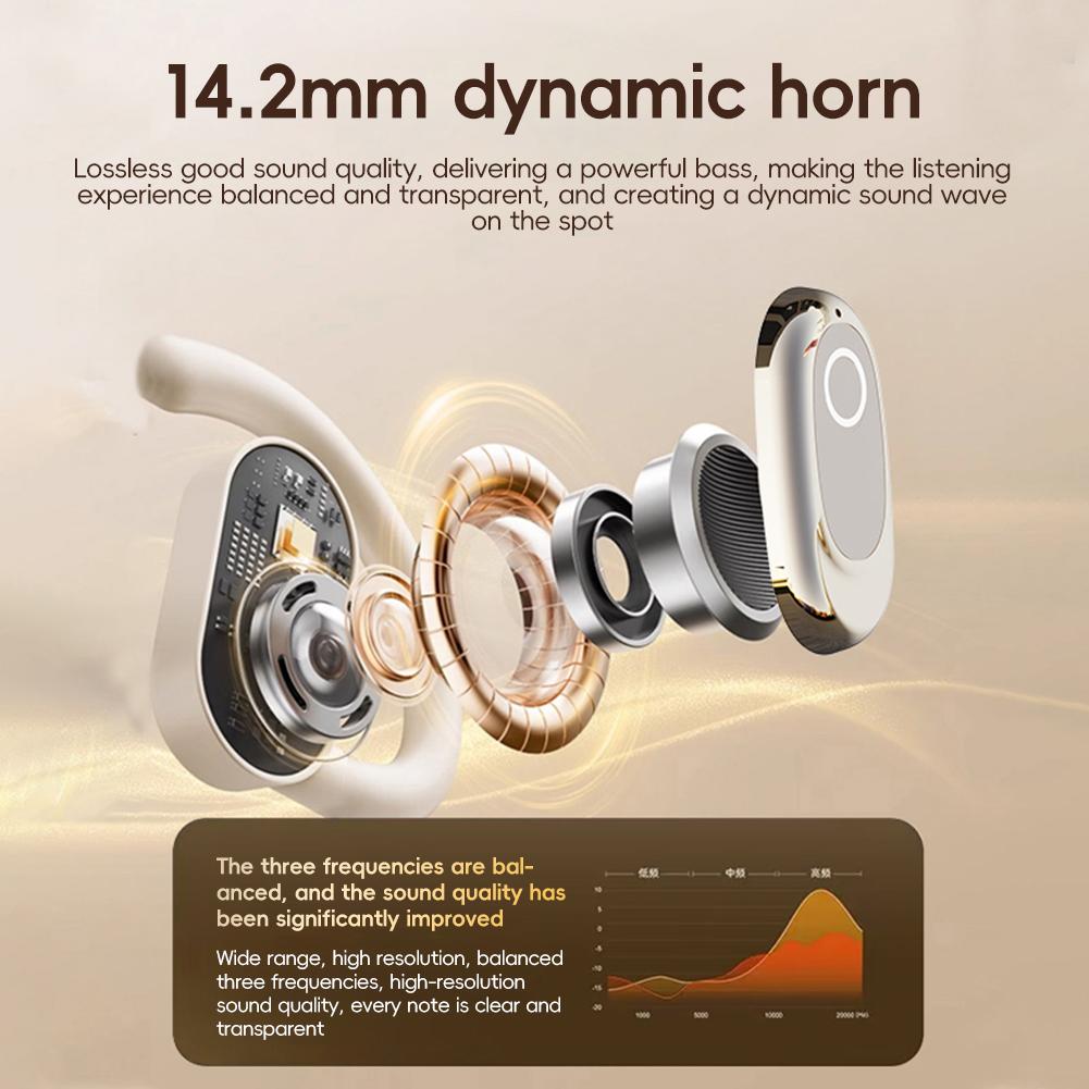 5.1 OWS Rotatable Earhook Bluetooth Headphones Long Battery Life Sports Headphones With Digital Display