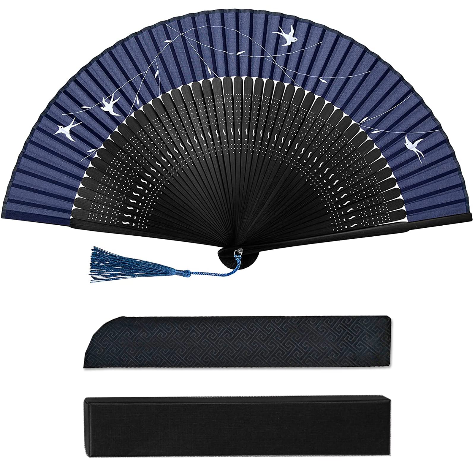 

Веер из короткого шелка Идеально для и с чехлом Мужской чехол, Веер, Юката, Кимоно, Фейерверки, Фестивали, Жара, Сувенир,