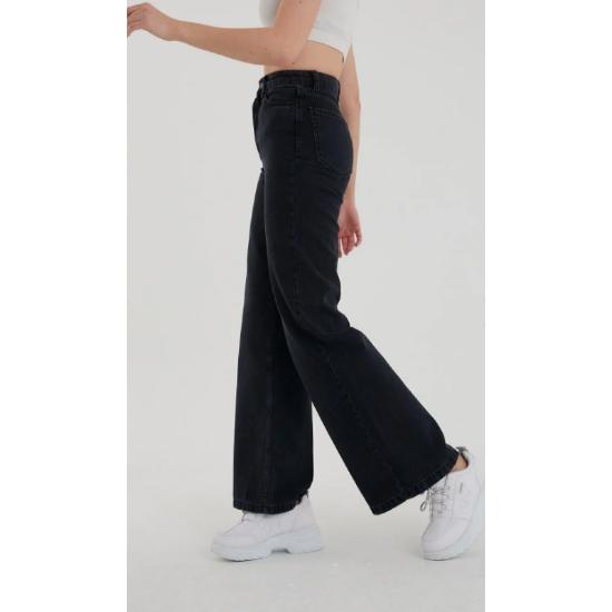 Kadın  Yüksek Bel Salaş Paça Denim Kot Pantolon