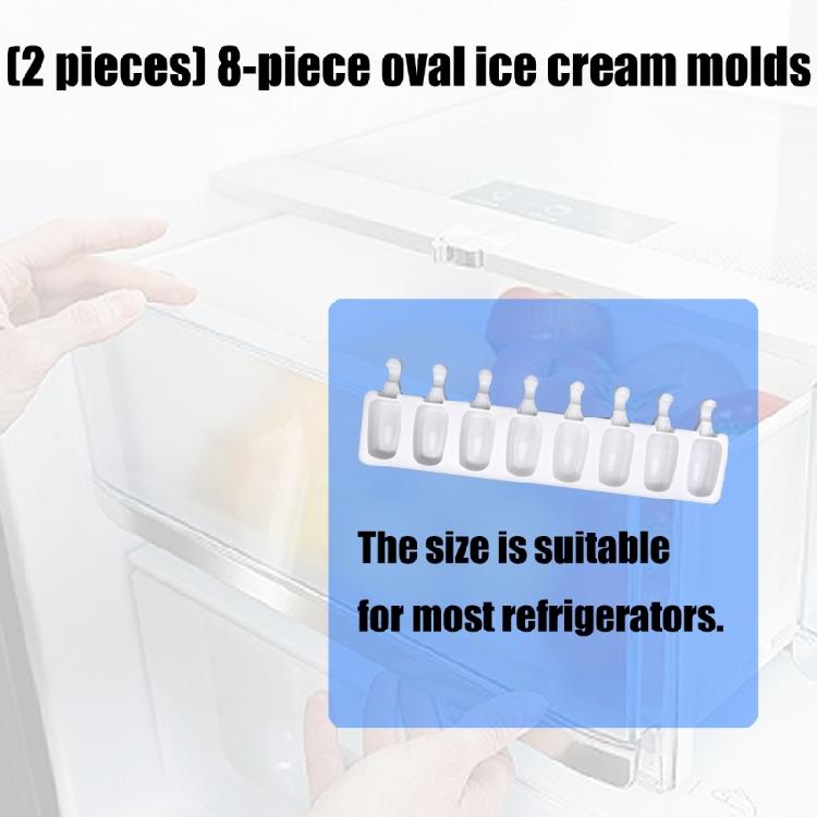 2 Pack Efficient Silicone Ice Creams Trays Professional Ellipse Shape Nontoxic Easy Removal Feature