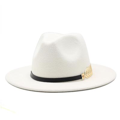 Metal Leaf Ladies Woolen Hat Jazz Hat British Vintage Top Hat Female Tide