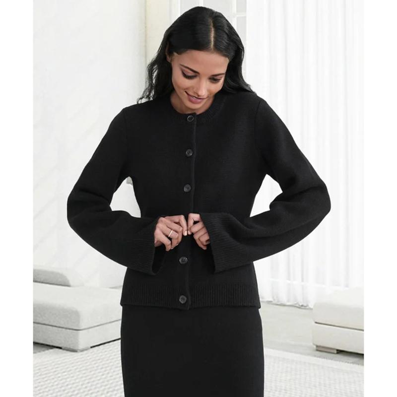 Autumn Loose Soft Cardigan Women Casual Chic Sweater Female Long Sleeve Tops Winter New Solid Warm Lightweight Cardigan