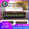 Für Alfa Romeo Metall-Autologo Temporäres Stoppschild Parkkarte Telefonnummernschild für Alfa Romeo GT Stelvio F1 Brera Vo