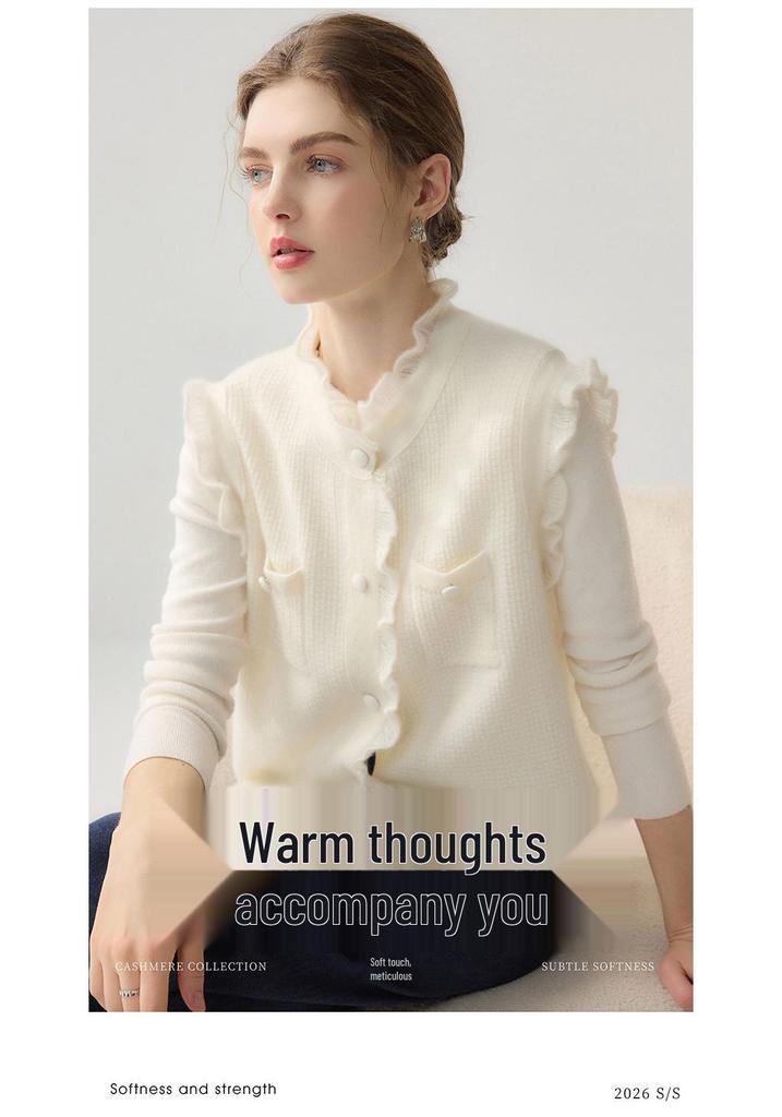 Lekasha 100% Pure Cashmere Sleeveless Knit Vest