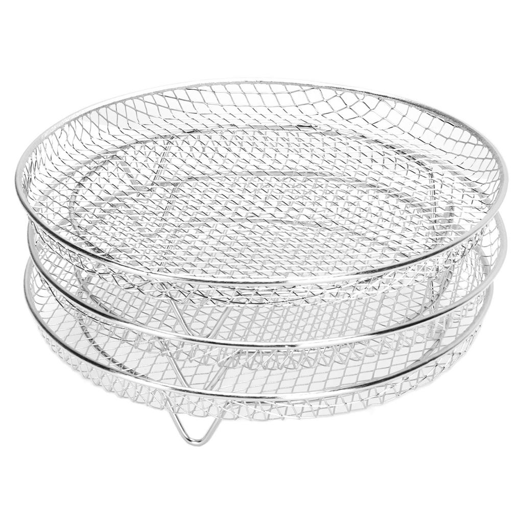Fryer Accessories 3 Layer Fryer Rack 304 Stainless Steel Dehydrator Rack Detachable Round Grill Rack Dishwasher Safe