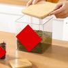 Large Square Flour Sugar Storage Container Airtight Plastic Food Jar with Wooden Lid for Flour Sugar Cookies Rice Coffee Beans Kitchen Pantry