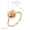 Creative Glossy Metal Flower Rings For Women Fashion  Rose Gold Color With Natural Zircon Daily Girls Fine Jewelry