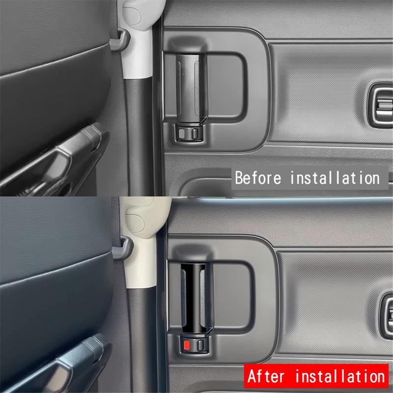 M31K-Car Middle Door Inner Handle Button Trim Sticker for Suzuki SPACIA MK04 2017-2024 Car Accessories Gloss Black