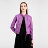 Cappotto corto corto da donna Primavera Autunno Colletto alla coreana Giacca in pelle sottile a maniche lunghe S-3XL