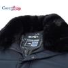 Cozy Up Parka caldă pentru bărbați de iarnă, haină groasă, guler mare de blană, culoare solidă, jachetă pentru bărbați, ocazional, subțire, buzunare mari