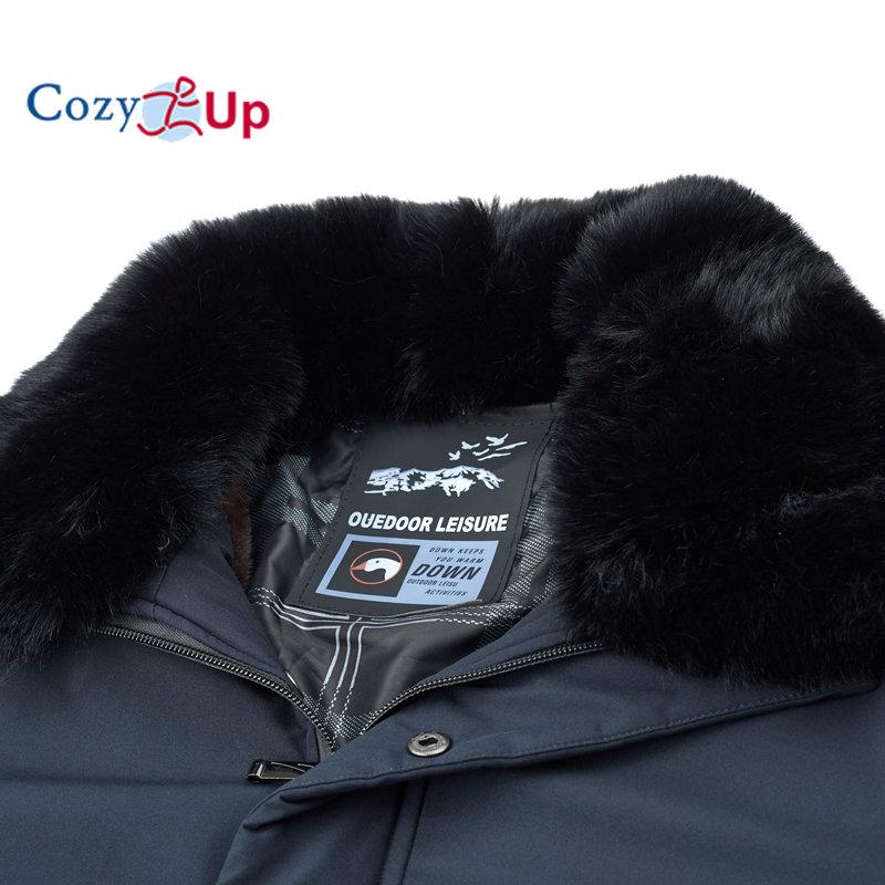 Cozy Up Parka caldă pentru bărbați de iarnă, haină groasă, guler mare de blană, culoare solidă, jachetă pentru bărbați, ocazional, subțire, buzunare mari