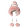 Autumn and Winter Cute Bear Fur Ball Plush Knitted Hat for Women Korean Style Ins Thickened Warm Ear Protection Cold Proof Woolen Hat