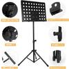 Folding Music Stand, Adjustable Height (75-135cm), Tripod Stability, Tri-Fold Design, Multi-Function Desktop Stand for Reading and Writing