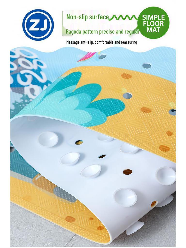 Gyermek Csúszásmentes Rajzfilm Fürdőszobai Szőnyeg - Mosható Ovális Biztonsági Zuhanyzótálca Padló Szőnyeg