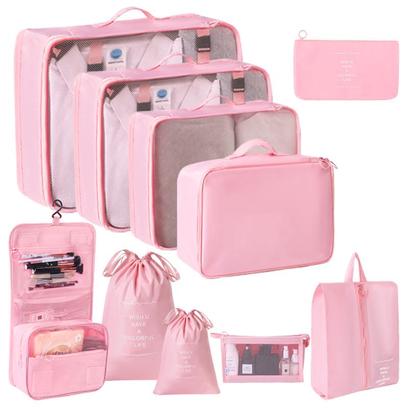 6/7/8/9/10 Pcs Set Travel Organizer Storage Bags Suitcase Packing Cubes Set Cases Portable Luggage Clothes Shoe Tidy Pouch Folding