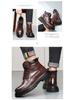 Men's Top Layer Cowhide Martin Boots – British Style, Plus Velvet Warm, Genuine Leather, High Top, Autumn/Winter.