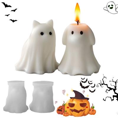 Molde de Vela Fantasma Animal DIY Gato Cachorro Moldes de Silicone de Resina para Aromaterapia