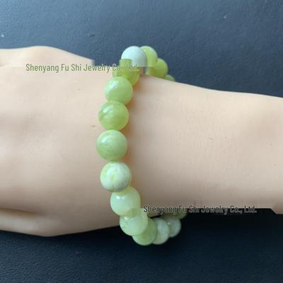 Natürliches Xiuyan-Jade-Armband - Grün-Blaue Töne, Trauben-Milchkappe, Wird durch Tragen grüner und durchscheinender, Hohe Qualität, Auf Lager.