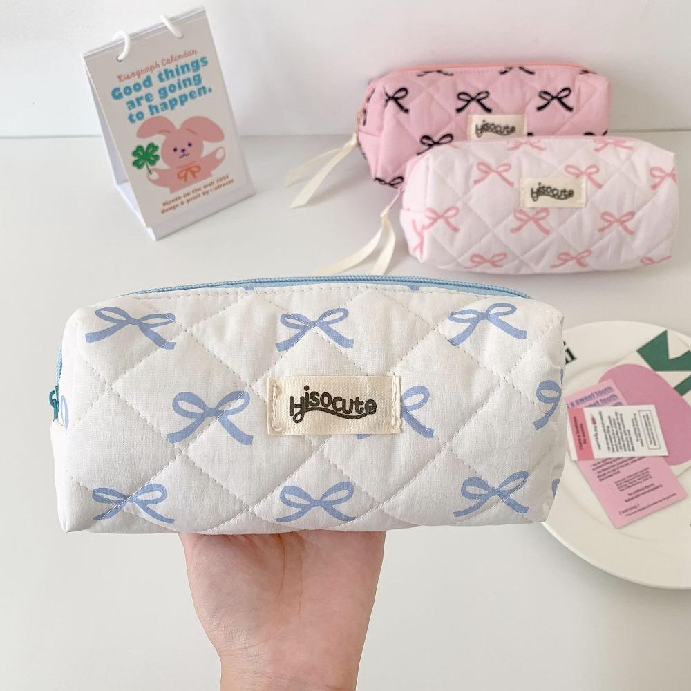 New Large Capacity Pen Bag Bowknot Multi-function Cosmetic Bag Stationery Organizer Gift Cosmetic Bag