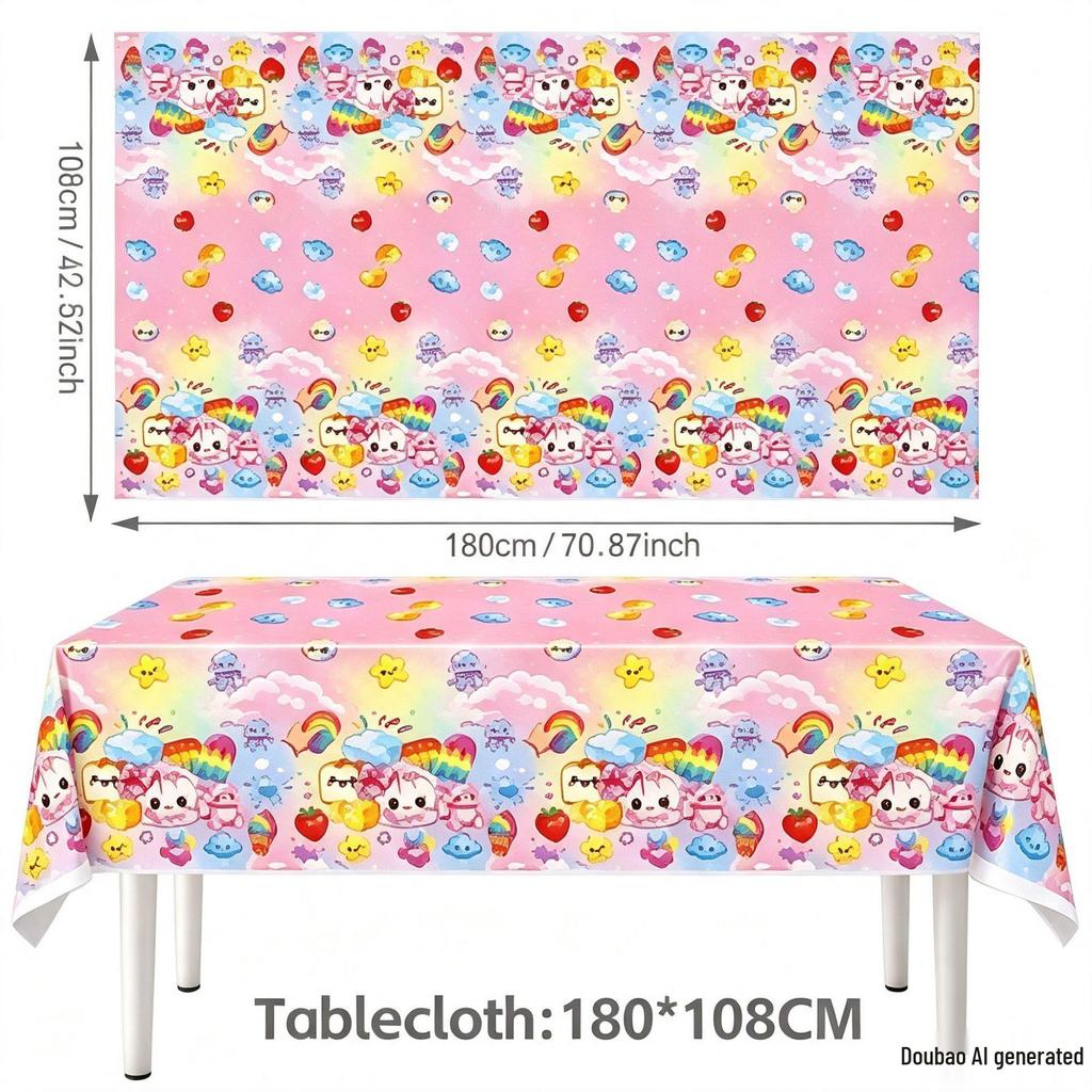 Baozi Party Decor Set: Squeeze Toy Plates, Cups, Napkins, Banners, Balloons, Cake Toppers